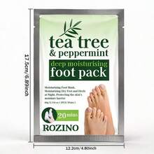 Rozino 2 buah Masker Kaki Pelembap Intensif Tea Tree & Mint. Aroma Tea Tree & Mint, Menyegarkan & Nyaman di Kaki, Melembapkan Secara Intensif, Menenangkan Kaki Kering & Kasar, Melembutkan & Menutrisi, Memperbaiki Kekeringan & Pengelupasan. Dikemas Individual 60g, Bersih & Higienis, Perawatan SPA Kaki di Rumah, Mudah Digunakan - View 7