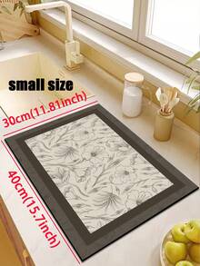 1 Pc Flowers, Leaves Pattern Kitchen Mat, 3.5 Mm Soft Rubber That Absorbs Water And Is Easy To Clean. Suitable For Corridors, Bathrooms, Living Rooms, Outdoor Door Mats, And Toilets. Useable Throughout The Year And For Various Holidays. - Multicolor - View 19