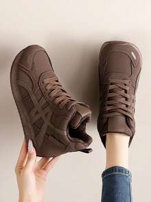 Women's Casual Sports Shoes With Thermal Lining - Coffee Brown - View 4