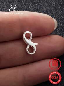 SYMFNY 1 pieza Conector de joyería con símbolo de infinito de plata de ley 925, extensor de pulsera, accesorio DIY - Hebilla en forma de 8 - Ver 9