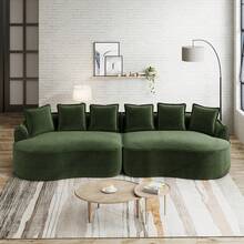 4 Seat Modular Sofa Green - Comfortable Chenille Fabric - Green 4 Seat - View 2