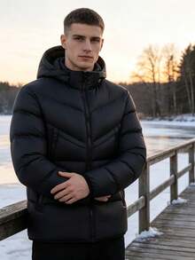 Men Down Coats - Black - View 2