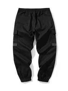 Men's Casual Sweatpants Spring Autumn Fashion Sports Long Pants With Cuffed Ankles - Black - View 3