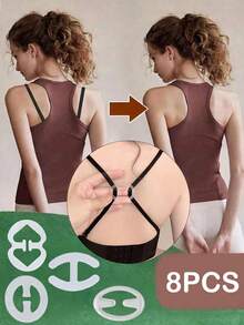 4pcs Back Bra Control Clips, Anti-Slip Buckle, Anti-Exposure Buckle, Women's Lingerie Accessories - Multicolor - View 10