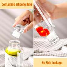 Clear Water Bottle With Time Stamp, Water Tracker, Tracking Bottle Features Silicone Screw Cap And Slim Shape, Suitable For Office, Gym, Cafe, Juicing And Commuting. - Clear - View 3