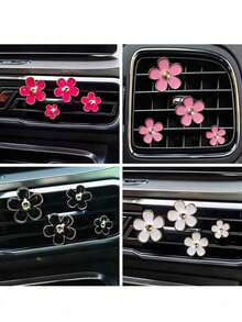 4pcs Car Air Vent Fragrance Clip, Floral Scented Decor Clip For Car Interior - A - View 1