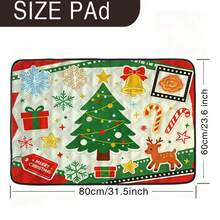 1pc Christmas Decoration Pet Mat, Dog Bed Pad, Home Pet Mat, Cute Cartoon Pet Mat, Pet Resting Pad, Machine Washable, Suitable For All Seasons - Multicolor - View 6