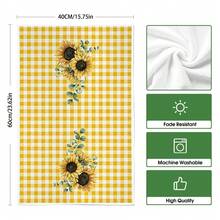 1 st handduk med solrosmotiv, slitstark polyester, för daglig användning, fest, heminredning, temafest och sammankomst, dekorativ handduk i blomstil - Multifärgad - Visa 7