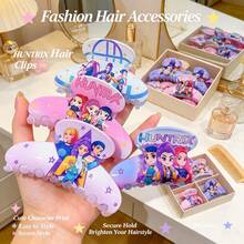 KPop Demon Hunters 3Pcs/1pc K-Pop D-Emon Hunters Theme Decorative Hair Clips, Hunters Series, Printed Rumi, Mira, Zoey Popular Anime Characters, INS Sweet Cool Style, Exquisite Craftsmanship And Excellent Texture, Suitable For Offline Fan Gatherings, Daily Outfits, Atmospheric Photos, Theme Styling, Practical To Wear And Collectible, Premium Commemorative Gift For Idol Fans - Multi-color - View 4