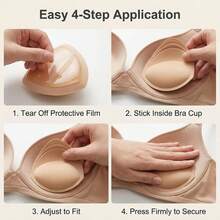10pcs/2pcs Bra Pads, Swimsuit Inserts, Adhesive, Skin-Friendly, Comfortable, Easy To Use, Washable, Detachable And Reusable, Suitable For Backless, Low-Waist Dresses, Swimwear And Other Outfits, Beautifully Shape The Bust Line. Can Be Adjusted In Size With Scissors, Suitable For Any Clothing - Multicolor - View 6