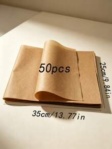 100pcs Original Color Kraft Paper Baking Parchment, Non-Stick Oil-Resistant Heat-Resistant Liner, Suitable For Air Fryer, Oven Cookies, Fried Snacks, Sandwich Wrapping, Kitchen Supplies, Autumn Halloween Christmas Decoration, Back To School Season Kitchen Essentials [50/1pc] - Multicolor - View 16
