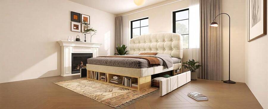 Bed Bases & Foundations - Beige - View 1
