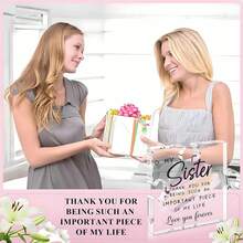 1pc Creative Birthday Gift - Sister Gift Acrylic Puzzle Shaped Plaque, Unique Desk Decor Gift From Sister/Brother, For Sister Thanksgiving Christmas Wedding - 1PC - View 6
