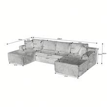 Sectional Sofa Modular Green 6 Seats - No Assembly Required - 綠色 6 座 - 查看 7