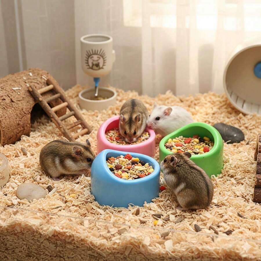 新款小動物餵食碗,倉鼠與鸚鵡用水碗,防潑濺、耐用且易清洗,適用於鳥類/小型寵物,籠內專用餵食器 - D - 查看 1