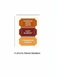 1pc Frameless Cute Fall Ticket Stub Aesthetic Wall Art Dorm Gift - Multi-color - View 13