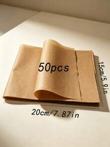 100pcs Original Color Kraft Paper Baking Parchment, Non-Stick Oil-Resistant Heat-Resistant Liner, Suitable For Air Fryer, Oven Cookies, Fried Snacks, Sandwich Wrapping, Kitchen Supplies, Autumn Halloween Christmas Decoration, Back To School Season Kitchen Essentials [50/1pc] - Multicolor - View 13