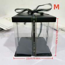 1pc Party/Holiday Gift Box, 1 Tier/2 Tier/3 Tier Packaging Storage Box Valentine Day - Black - View 11