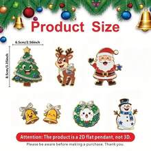1 Set Christmas Acrylic Refrigerator Magnets, High-Definition Santa Claus, Snowman, Reindeer, Bell Patterns, Suitable For Refrigerator, Car And Store Decoration, Create Holiday Atmosphere - Multicolor - View 3