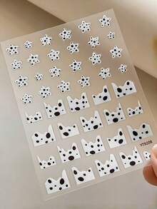 Halloween Christmas 3D Embossed Jelly Nail Stickers, Spot Bow Rabbit Gold Foil Frame Cherry Spider Web Ghost Bat Clown Self-Adhesive Nail Decals DIY Manicure Decor - Multicolor - View 13
