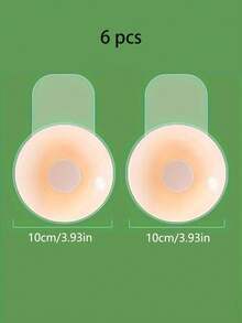2/6pcs Reusable Seamless Silicone Nipple Covers, Invisible Breast Lift Tape, Anti-Slip Pasties, Solid Color Bra Accessories, 100% Silicone, Hand Washable,Easy To Clean Bra Accessories,Fits All Bust Sizes - Multicolor - View 17