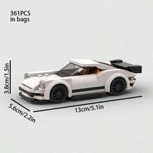 361pcs White Building Blocks Car Set, 14+ Creative Toy, DIY Car Model Kit, Car Model Kit, City Tech Champion Cup Series, Suitable As Birthday, Halloween, Christmas Gifts, Also For Collection And Home Decor - Multicolor - View 13
