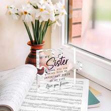 1pc Creative Birthday Gift - Sister Gift Acrylic Puzzle Shaped Plaque, Unique Desk Decor Gift From Sister/Brother, For Sister Thanksgiving Christmas Wedding - 1PC - View 7