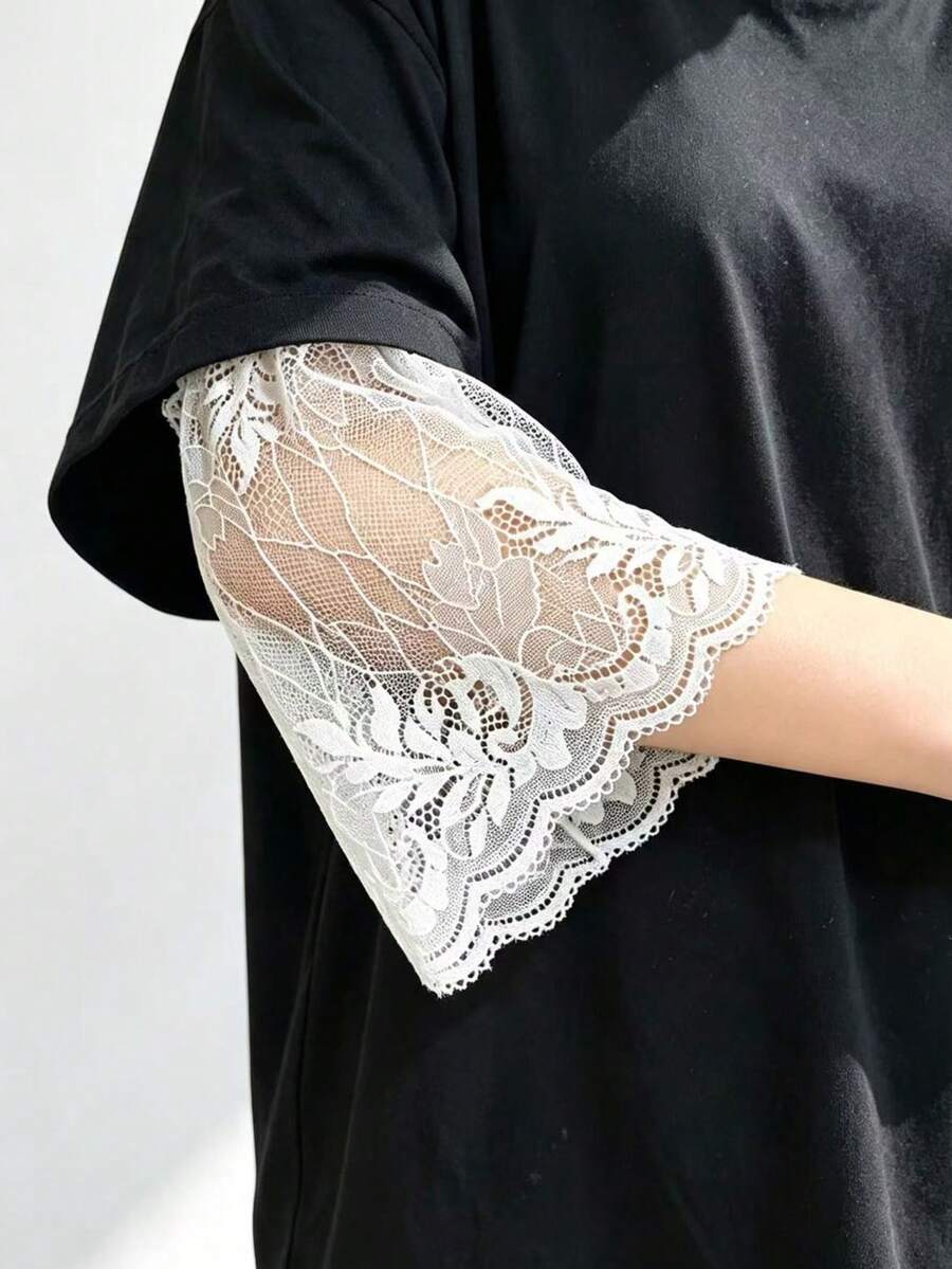 1 Pair Lace Loose Arm Sleeves To Hide Thick Arms - Style a White 1 Pair - View 1