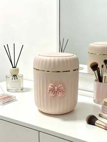 1pc Mini Cute Desktop Trash Can With Lid, Suitable For Bedroom, Office, Kitchen, Bathroom And Other Home Use. Mini Desktop Trash Can, Press-Type Design, Suitable For Living Room, Car, Bedroom, Dining Room And Other Places. - Multicolor - View 10