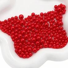1580顆 3-10mm 混合無孔珍珠，DIY裝飾，DIY珠寶製作材料，DIY手工製作，可用於花瓶填充、珠寶製作、婚禮、儀式、漂浮蠟燭中心裝飾、生日派對、家居裝飾 - 紅色 - 查看 2