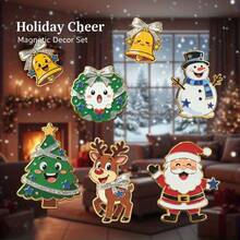 1 Set Christmas Acrylic Refrigerator Magnets, High-Definition Santa Claus, Snowman, Reindeer, Bell Patterns, Suitable For Refrigerator, Car And Store Decoration, Create Holiday Atmosphere - Multicolor - View 9