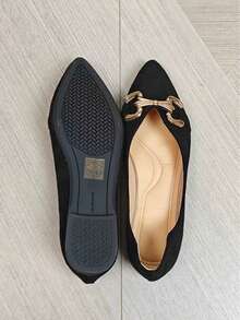 1 Pair Women's Flat Pointed Toe Pumps 2026 Autumn New Style Solid Color Fairy Commute - Black - View 6