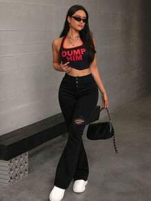 Women Jeans - Deep Black - View 5