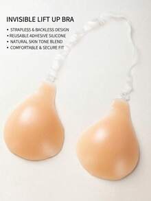 1Pc Hot Selling Silicone Invisible Bra With Straps, Anti-Slip Push-Up Pasties For Wedding - Spoon Version - View 2