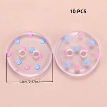 10/20/30/45/60 PCS 1.2cm Creative Cartoon Colorful Transparent Round Two-Hole All-Season Buttons, Suitable For Clothing Accessories, Dresses, Jackets, Shirts, Sweaters DIY Accessories, Dolls, Phone Case Decorations - Colorful Round - View 23
