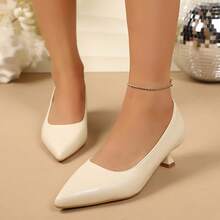 Women's High Heels, Spring/Autumn Pointed Toe Stiletto Heels, 2 Inches (Approx. 5cm) Slip-On, Closed Toe, Comfortable, Suitable For Weddings, Evening Parties, Formal Occasions, Office Wear Pumps - Beige - View 11