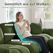 2 Seat Sofa, Green Velvet – Modular Design, Comfortable & Easy Assembly - 綠色 2 人座 - 查看 7