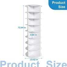 Rotating Shoe Rack Tower, Spinning Storage Rack, Standing 360° Revolving Shoe Organizer - 8 Floors, Circular Shape - View 6