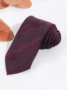 1PC Men's Casual Striped Pattern Tie, Suitable For Daily Wear, Versatile For Holidays, Gatherings And Parties - Multicolor - View 12