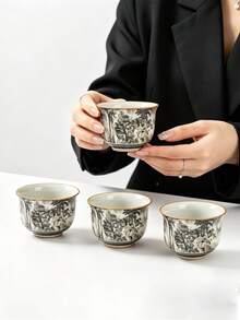 1/2/4/6 buah Cangkir Teh Gaya Cina Baru dengan Motif Pemandangan Tinta, Set Cangkir Tunggal dan Kombinasi Elegan Gaya Nasional untuk Rumah, Kantor, dan Tamu, Cangkir Teh Kung Fu, Cangkir Teh Hitam, Cangkir Pencicip Teh, Cangkir Espresso, Cangkir Air, Cangkir Hadiah - MultiWarna - View 8