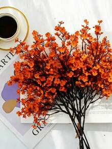 1/3/6 Pcs Artificial Flowers, Gypsophila Bouquet, Suitable For Wedding, Home Decor, Restaurant, Bedroom, Vase, Ornaments, Outdoor Garden, Flower Basket, Valentine's Day Gift Decoration, Party And Gathering, DIY Wreath, Handmade Materials - Burnt Orange - View 3