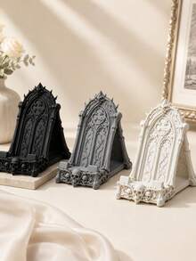 Gothic Skull Phone Stand, Desktop Phone Holder With Stable Support, Halloween Style Bedroom Office Desk Decor - Thorn Skull - View 4