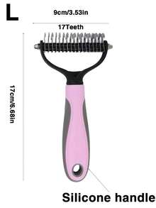 Pet Fur Cutter, Dog Grooming Shedding Tool, Double-Sided Pet Brush, Pet Supplies - Multicolor - View 9