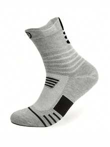 6 Pairs Random Men's Sports Functional Mid-Calf Socks, Breathable Non-Slip Running Basketball Socks - Multicolor - View 4
