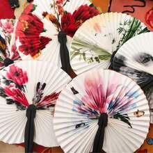 5/10pcs Exquisite Mixed Style Paper Folding Fans, Cute Ancient Style Portable Folding Fan Props - Multicolor - View 10