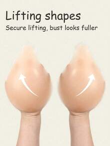 1/2pcs Nude Reusable Silicone Adhesive Bra, With Detachable Transparent Shoulder Straps, Strong Adhesion Invisible Push-Up Bra, Suitable For All Outfits - Spoon Version - View 5