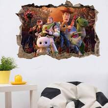 Disney Cartoon Kids Room Wall Sticker PVC Self-Adhesive Cute Buzz Lightyear Kindergarten Window Decal - A - View 6
