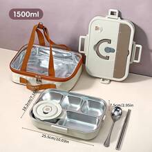 304 Stainless Steel Lunch Box, Bento Box Adult, Leakproof Japanese Bento Box With Utensils And Soup Bowl, Microwaveable Metal Lunch Box, Stainless Steel Containers With Lids, For School Student - Multicolor - View 25