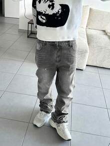 Men's Casual Washed Distressed Denim Jeans - Grey - View 3