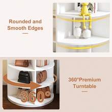 Rotating Shoe Rack Tower, Spinning Storage Rack, Standing 360° Revolving Shoe Organizer - 7 Floors, Circular Shape - View 5